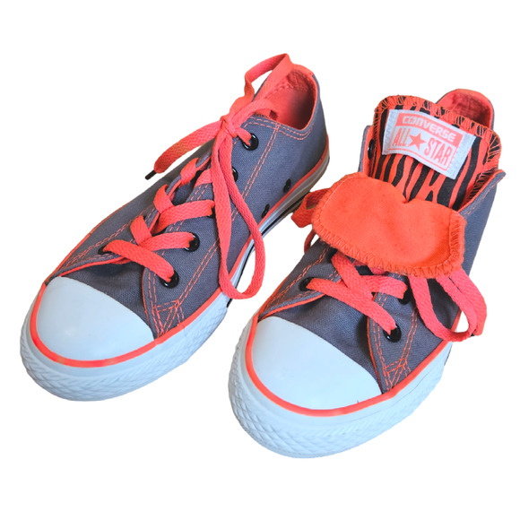 Converse Chuck Taylor All Star Double Tongue Neon Animal Print Junior Size 2 - Picture 2 of 14